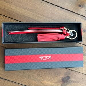 TUMI Sunset Leather Tassel Keychain